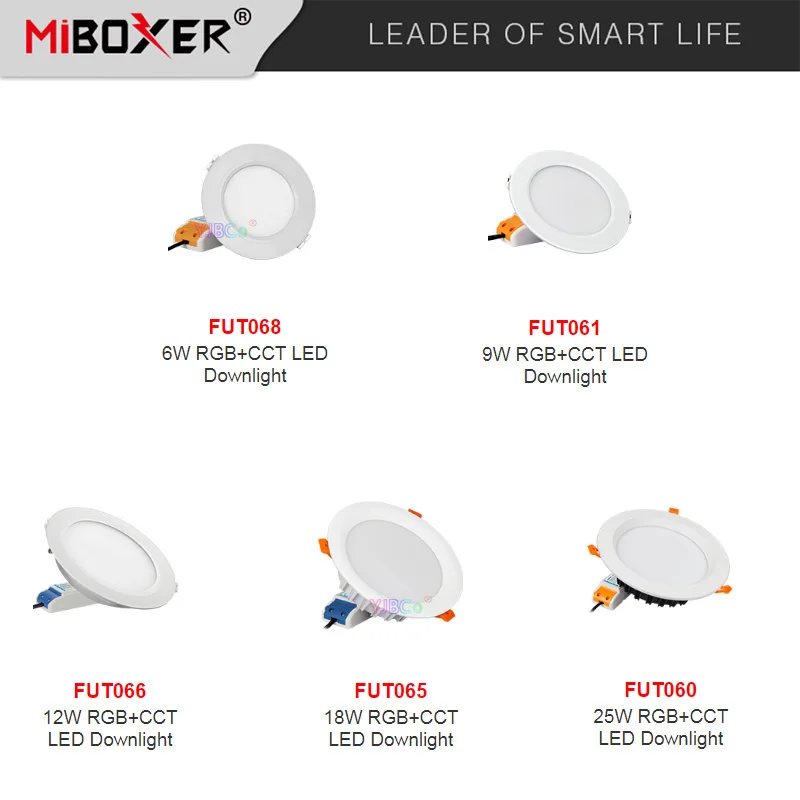 

Miboxer 6W/9W/12W/18W/25W RGB+CCT LED Downlight Dimmable Ceiling AC110V 220V Indoor Panel lighting lamp 2.4G Remote APP Control