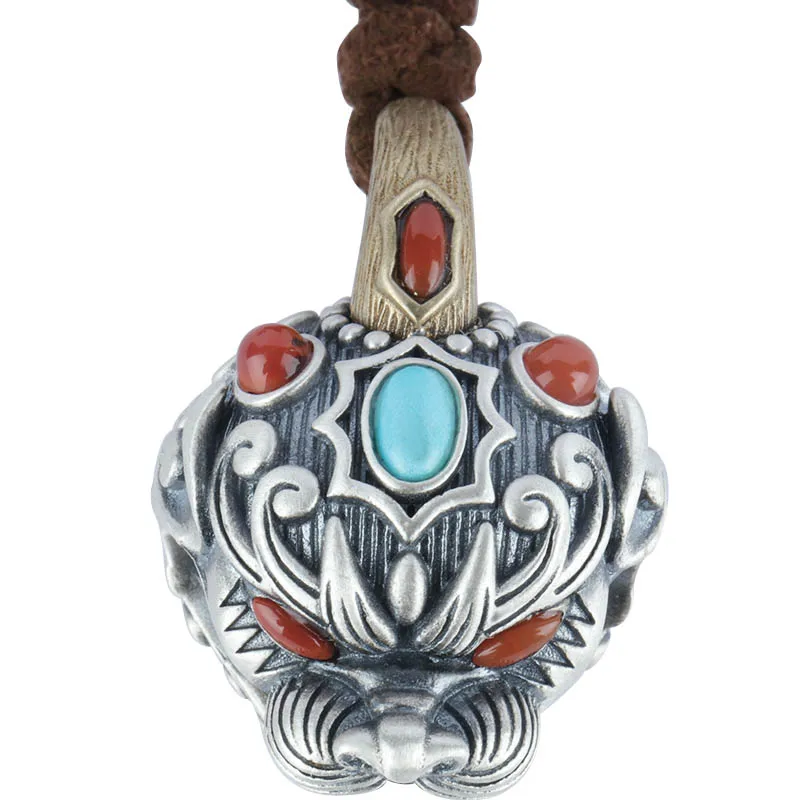 S925 Sterling Silver Pixiu Pendant Piqiu Bell Inlaid with Gemstones Men's Peace Women's Small Necklace Lanyard
S925 Sterling Silver Pixiu Pendant Piqiu Bell Inlaid with Gemstones Men's Peace Women's Small Necklace Lanyard