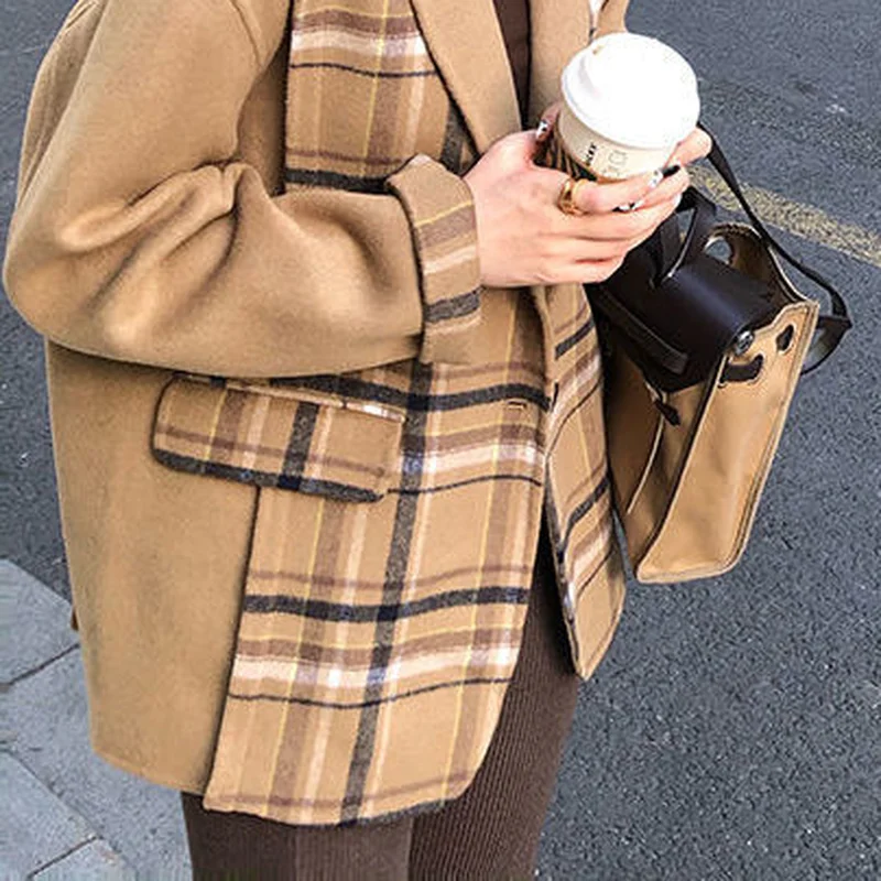 Patchwork Blends Women Pockets Korean Style Chic Trendy Popular Leisure All-match Elegant Ulzzang Warm College Students Ins Cozy
Patchwork Blends Women Pockets Korean Style Chic Trendy Popular Leisure All-match Elegant Ulzzang Warm College Students Ins Cozy