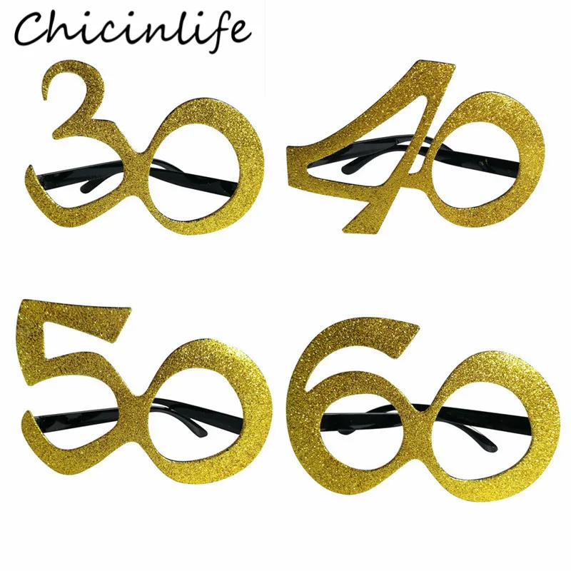 Chicinlife 1 шт. 30 40 50 60 лет очки на день рождения Юбилей для мужчин и женщин мужские