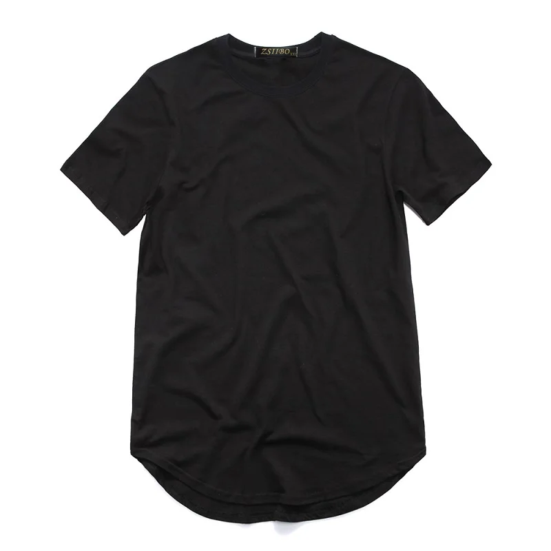 Мужская футболка ZSIIBO TX135 C удлиненная круглая с изогнутым подолом Длинные Топы в