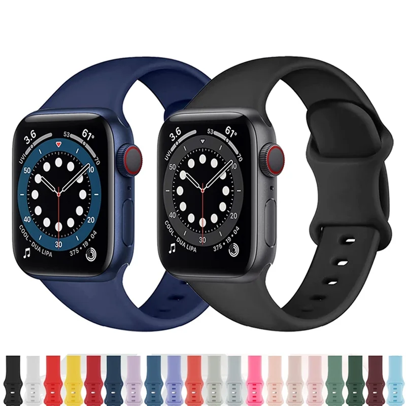 Silicone Strap For Apple Watch band 44mm 40mm 38mm 42mm 44 mm Rubber watchband smartwatch correa bracelet iWatch SE 6 5 4 3 band
Silicone Strap For Apple Watch band 44mm 40mm 38mm 42mm 44 mm Rubber watchband smartwatch correa bracelet iWatch SE 6 5 4 3 band