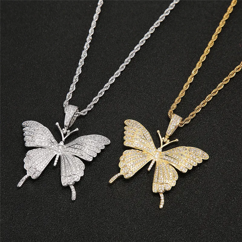 3pcs Bling Iced Out Cubic Zircon Butterfly Pendant Luxury Necklace Fashion Designer Hip Hop Jewelry With 24 Inches Chain
3pcs Bling Iced Out Cubic Zircon Butterfly Pendant Luxury Necklace Fashion Designer Hip Hop Jewelry With 24 Inches Chain