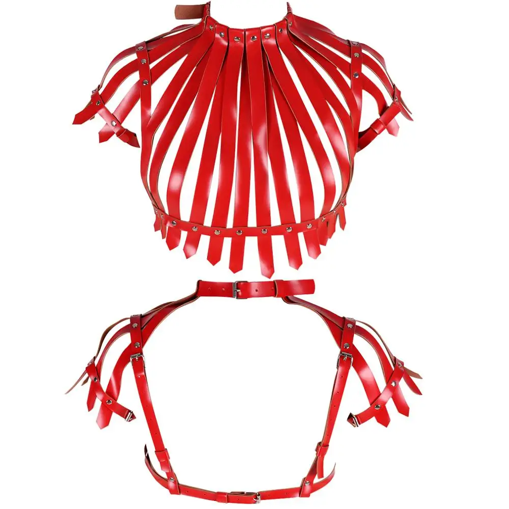 Hot Red Leather Harness Bra Tassel Crop Top Body Bondage Chest Metal Rivet Pole Dance Adjust Cage Punk Lingerie Belt Adjust
Hot Red Leather Harness Bra Tassel Crop Top Body Bondage Chest Metal Rivet Pole Dance Adjust Cage Punk Lingerie Belt Adjust