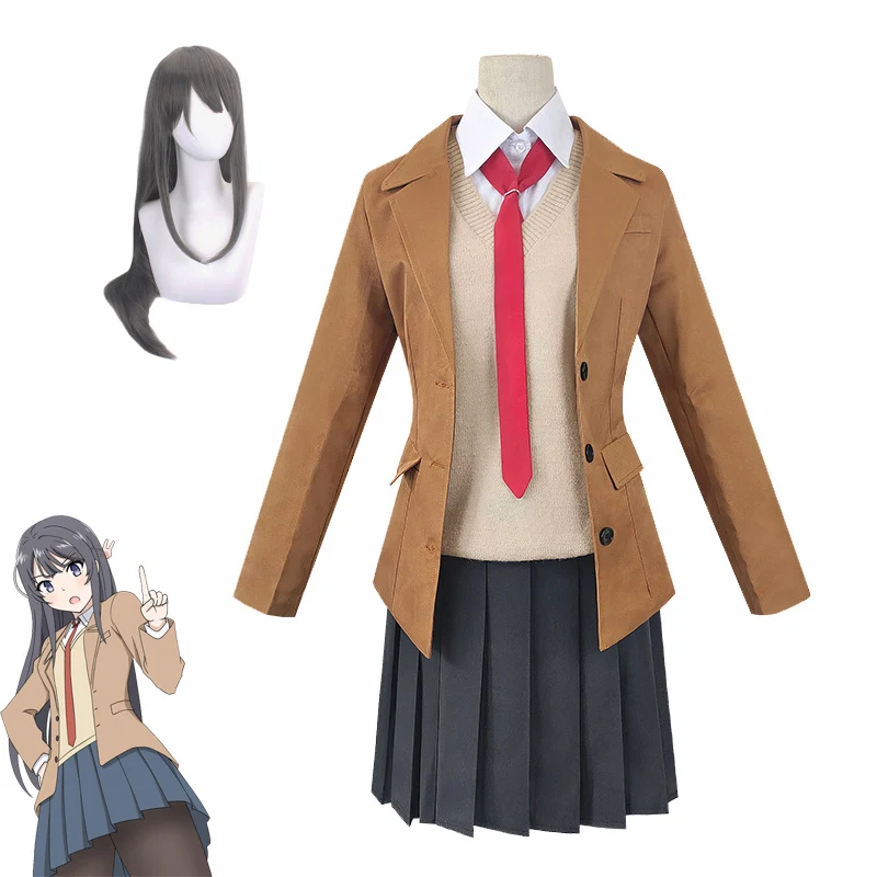 Костюм для косплея из аниме Seishun Buta Yarou wa Bunny Girl Senpai no Yume wo Minai Sakurajima Mai, униформа азусагава, сакута, парик
Костюм для косплея из аниме Seishun Buta Yarou wa Bunny Girl Senpai no Yume wo Minai Sakurajima Mai, униформа азусагава, сакута, парик