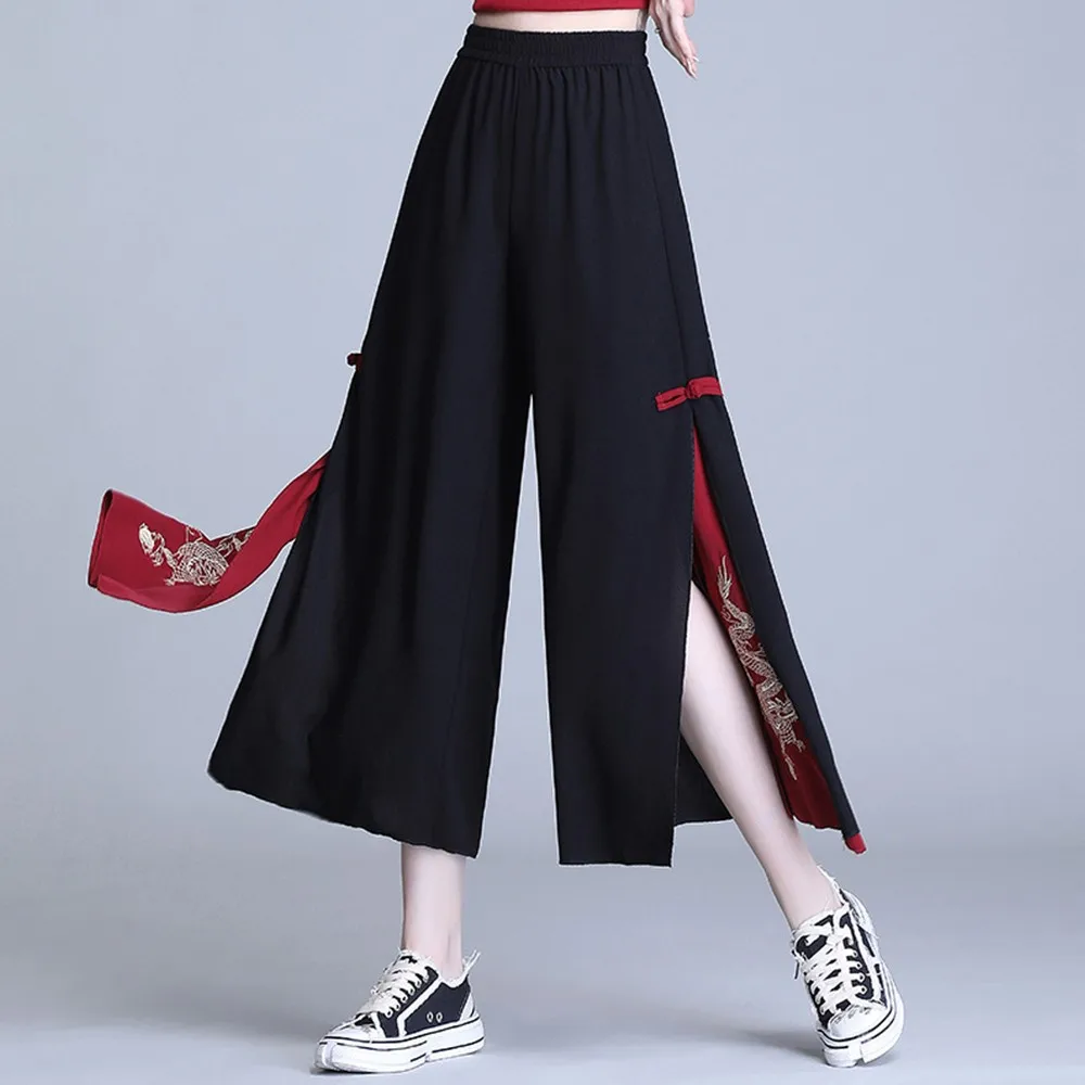 Long Trousers Chinese Style Temperament Split Wide-leg Pants Retro Nine-point Pants Simple Casual Women's Trousers
Long Trousers Chinese Style Temperament Split Wide-leg Pants Retro Nine-point Pants Simple Casual Women's Trousers