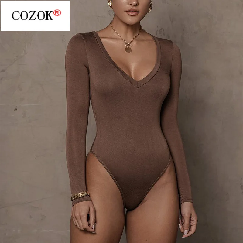 2021 Autumn New Bottoming Shirt Ins European and American Tight Nightclub Sexy Women's Modal Long-sleeved V-neck Jumpsuit
2021 Autumn New Bottoming Shirt Ins European and American Tight Nightclub Sexy Women's Modal Long-sleeved V-neck Jumpsuit