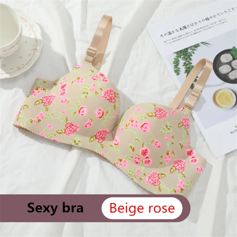 Sexy Lingerie Flower Print Gathered Bras Women Floral Push Up Seamless Bra Underwear
Sexy Lingerie Flower Print Gathered Bras Women Floral Push Up Seamless Bra Underwear