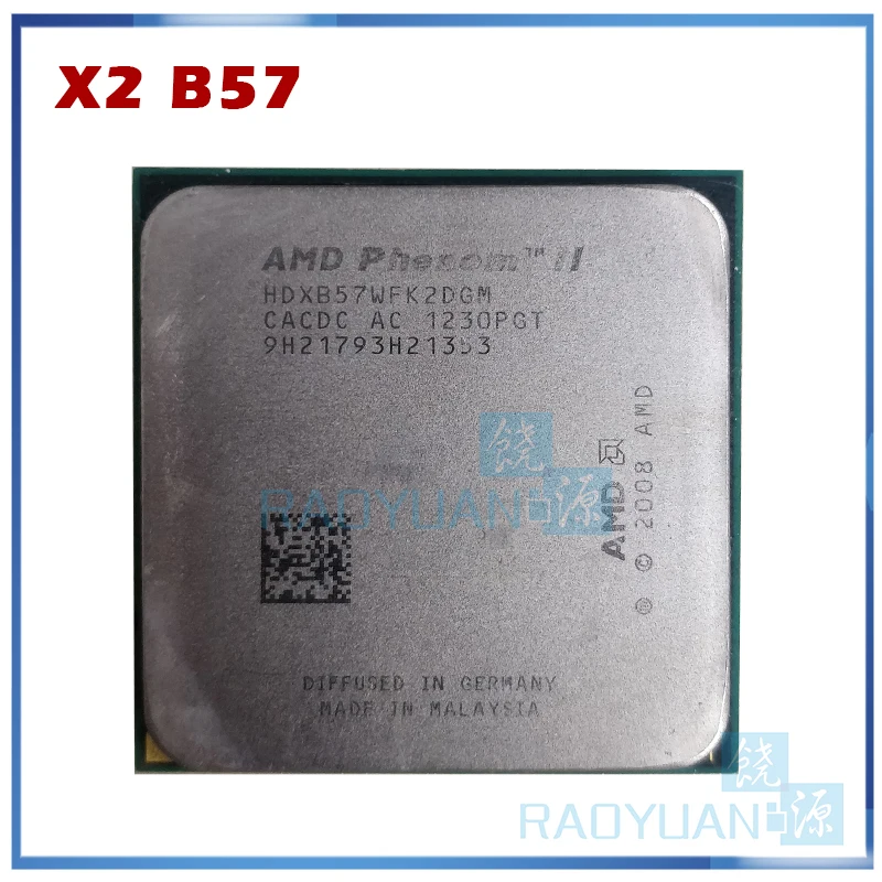 AMD Phenom II X2 B57 3.2 GHz Dual-Core CPU Processor X2-B57 HDXB57WFK2DGM Socket AM3
AMD Phenom II X2 B57 3.2 GHz Dual-Core CPU Processor X2-B57 HDXB57WFK2DGM Socket AM3