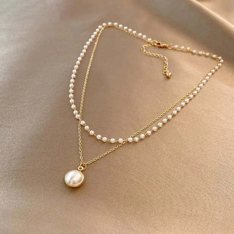 New Fashionable Vintage Double Layer Pearl Pendant Necklace For Women Korean Fashion Necklaces Jewelry Daily Wear Party Gift
New Fashionable Vintage Double Layer Pearl Pendant Necklace For Women Korean Fashion Necklaces Jewelry Daily Wear Party Gift