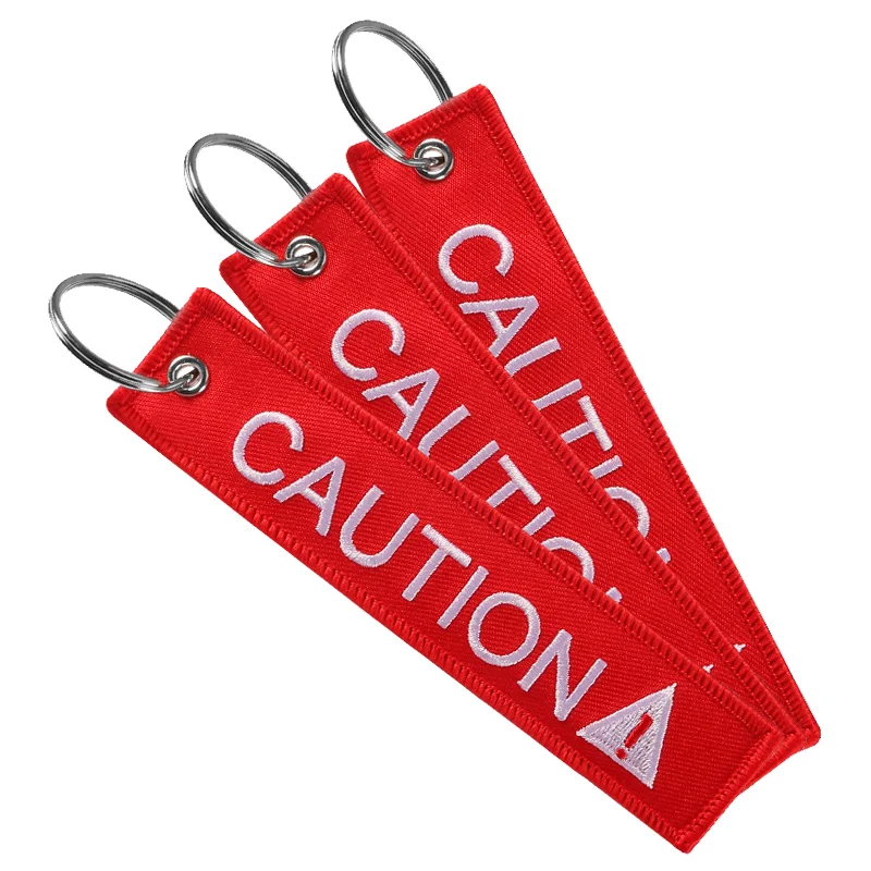 CAUTION Keychain Embroidery For Cars And Motorcycles Fabric Custom Keychain Luggage Tag
CAUTION Keychain Embroidery For Cars And Motorcycles Fabric Custom Keychain Luggage Tag