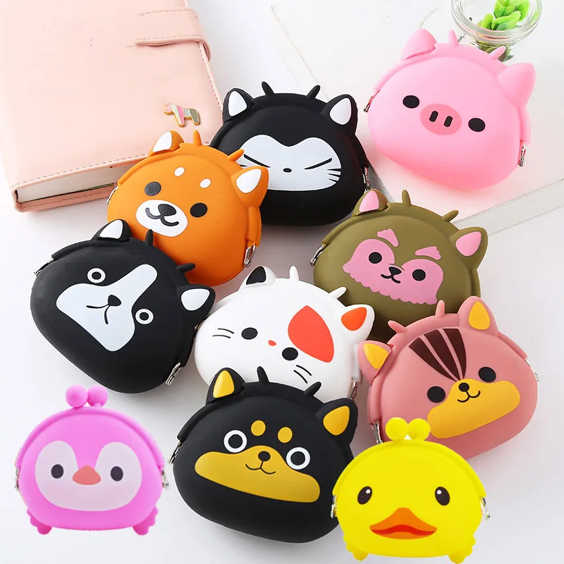 2020 new coin purse environmental protection silicone cartoon buckle soft surface fresh and cute small wallet key case | Багаж и сумки