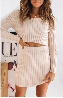 Two Piece Set Women Sweater +mini Skirt Suit Long sleeve Fleece Crop Tops Bodycon Skirt 2 Pieces Set Women Knitted Tracksuit
Two Piece Set Women Sweater +mini Skirt Suit Long sleeve Fleece Crop Tops Bodycon Skirt 2 Pieces Set Women Knitted Tracksuit