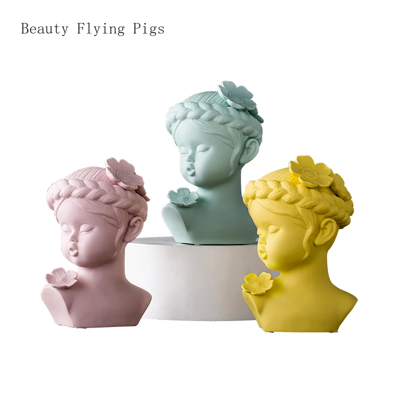 Duzui girl home decoration living room wine cabinet ceramic decoration creative flower figure head sculpture soft decoration
Duzui girl home decoration living room wine cabinet ceramic decoration creative flower figure head sculpture soft decoration