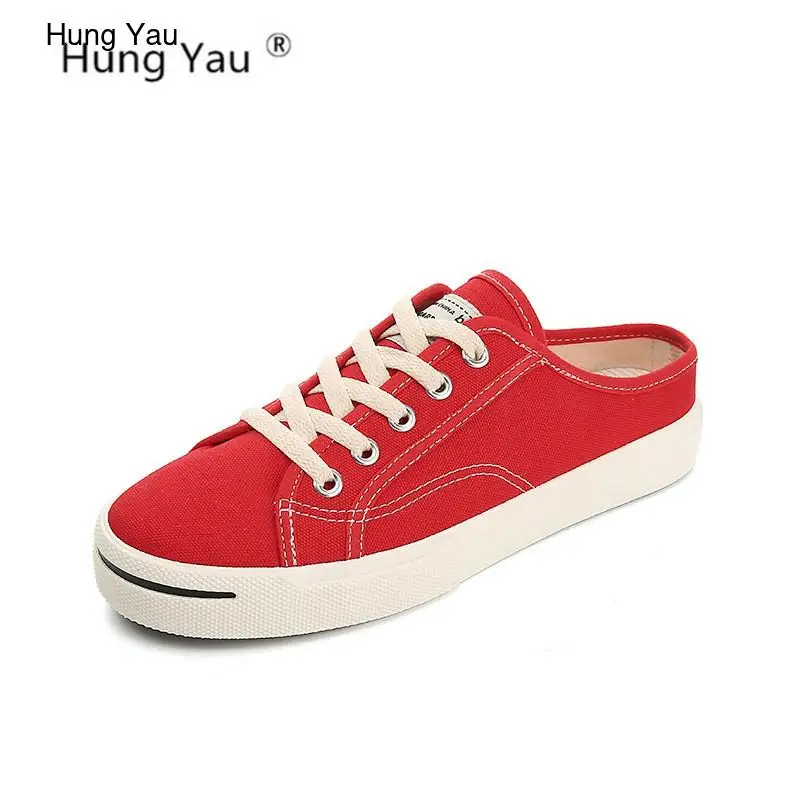Women Vulcanized Comfortable Sneakers Canvas Half Slippers Shoes Breathable Flat Casual Red Shoes Woman Spring Summer Size 35-40
Women Vulcanized Comfortable Sneakers Canvas Half Slippers Shoes Breathable Flat Casual Red Shoes Woman Spring Summer Size 35-40