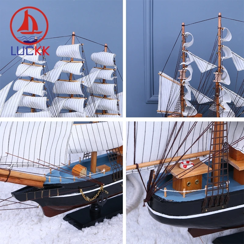 LUCKK 80CM Mediterrean Style Wooden Sailing Boat Figurine Nordic Sea Home Decor Handmade Wood Crafts Manual Nautical Ornaments
LUCKK 80CM Mediterrean Style Wooden Sailing Boat Figurine Nordic Sea Home Decor Handmade Wood Crafts Manual Nautical Ornaments