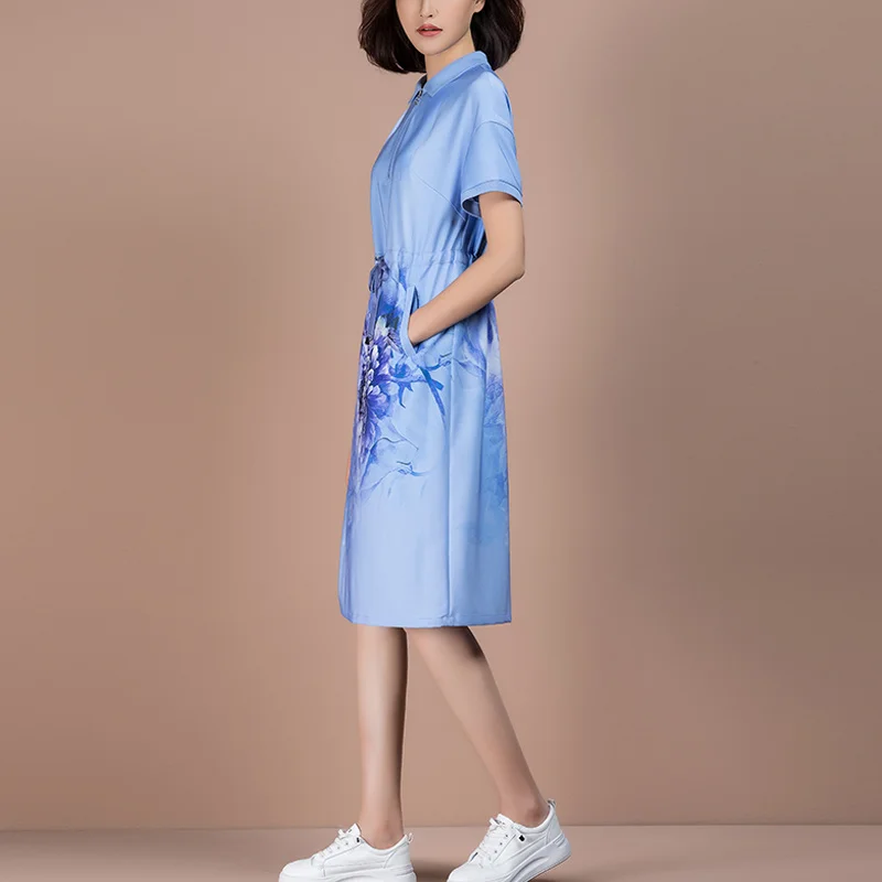 Summer 2021 Spring Top Quality Hot Selling Elastic Soft Fabric Short Sleeve Drawstring Floral Printing Pocket Shirt Dress Woman
Summer 2021 Spring Top Quality Hot Selling Elastic Soft Fabric Short Sleeve Drawstring Floral Printing Pocket Shirt Dress Woman