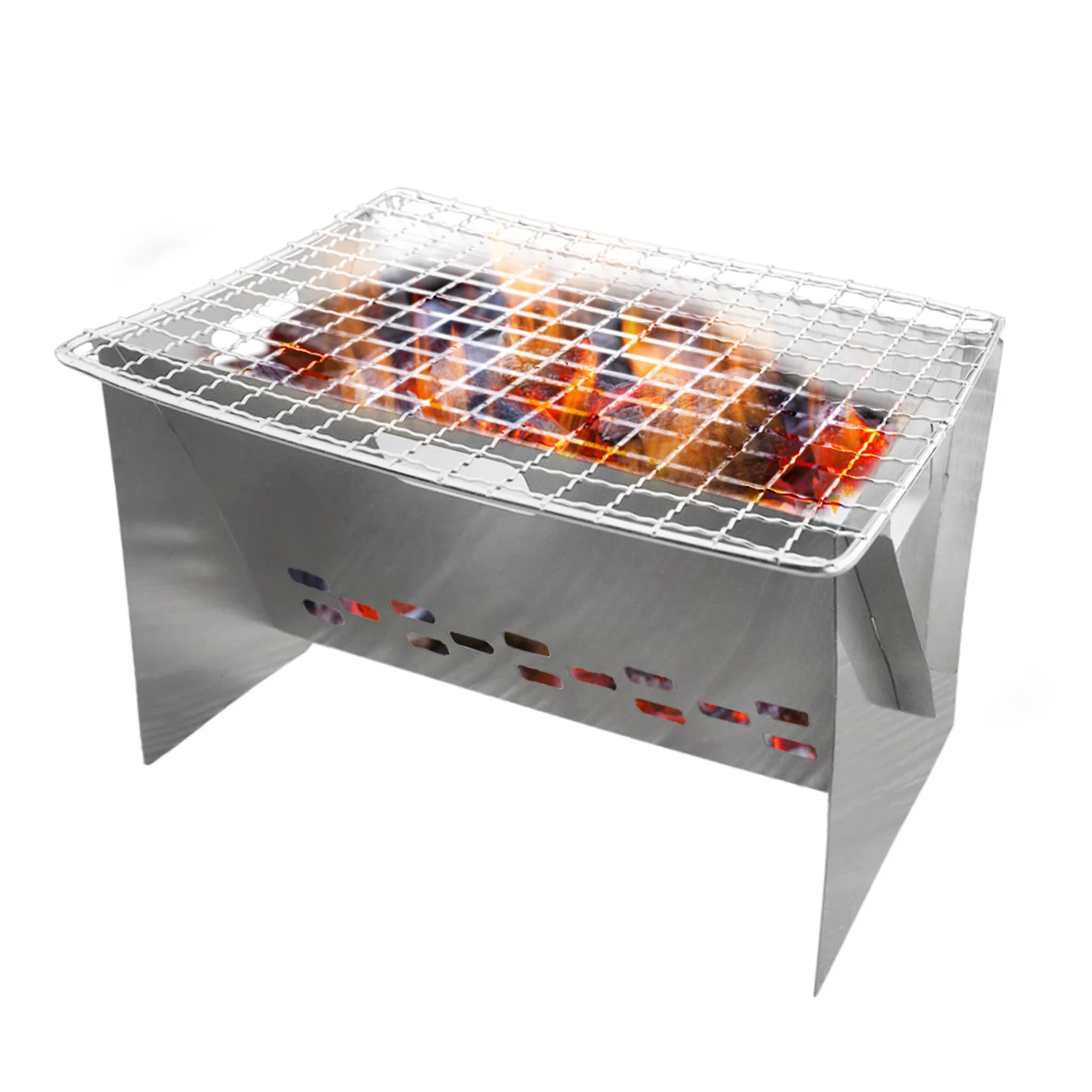 Camping Wood Burning Stove Outdoor Portable Folding Stainless Steel Backpacking Cooking Stove with Grill Plate
Camping Wood Burning Stove Outdoor Portable Folding Stainless Steel Backpacking Cooking Stove with Grill Plate