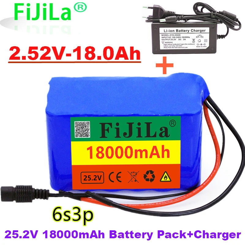 New 24V 18Ah 6S3P 18650 Battery Lithium Battery 25.2V 18000mAh Electric Bicycle Moped /Electric/Li ion Battery Pack with charger
New 24V 18Ah 6S3P 18650 Battery Lithium Battery 25.2V 18000mAh Electric Bicycle Moped /Electric/Li ion Battery Pack with charger