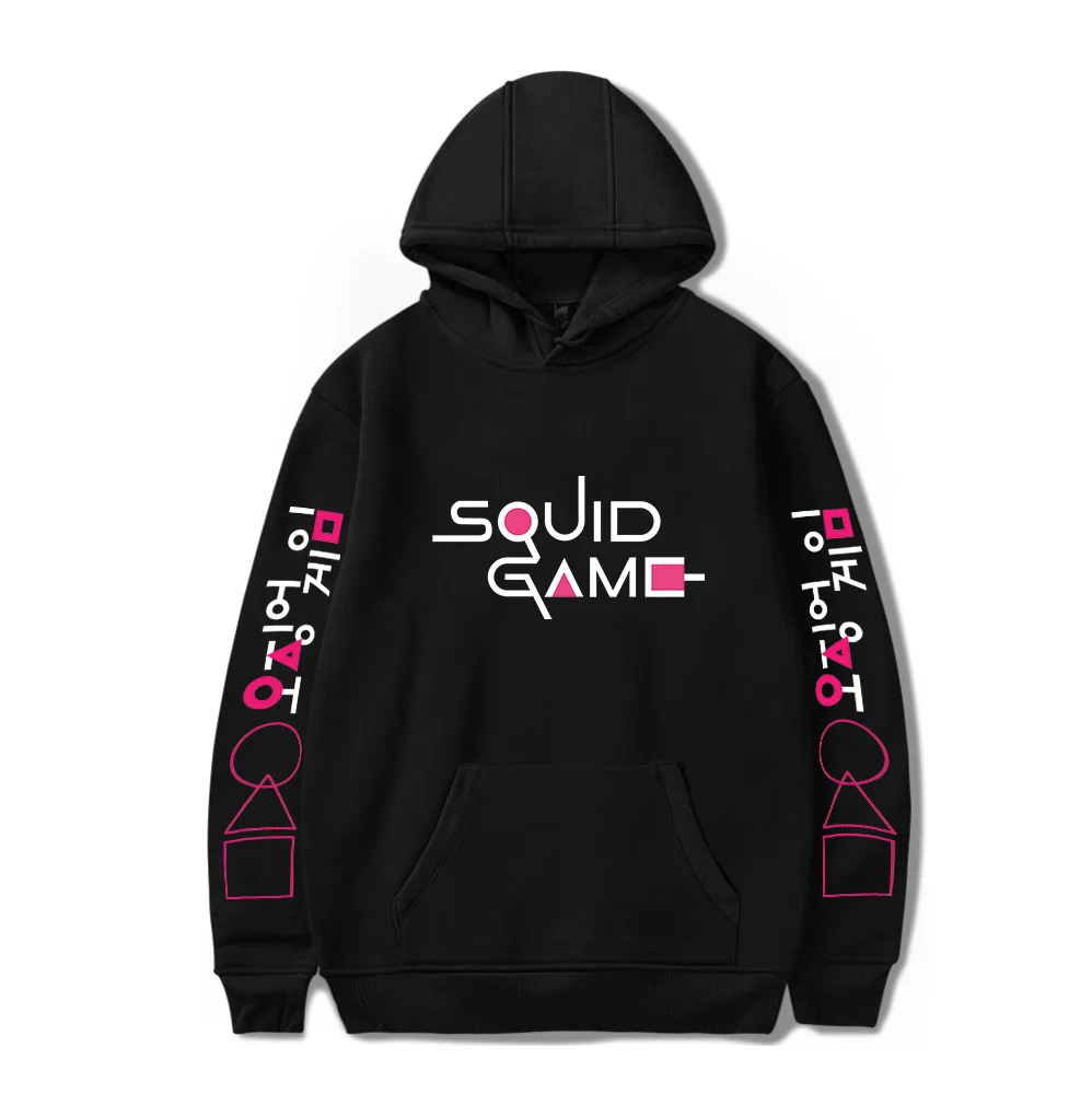 

Hip Hop Hooded Squid Game Hoodies Men Women Unisex Streetwear Pullovers Harajuku Sweatshirt Autumn Boys Girls Black Tops