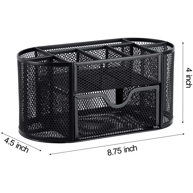 Mesh Desk Organizer Office Desktop Organizer with Drawer, Metal Stationary Organizer Black Desk Caddy 2 Pack
Mesh Desk Organizer Office Desktop Organizer with Drawer, Metal Stationary Organizer Black Desk Caddy 2 Pack