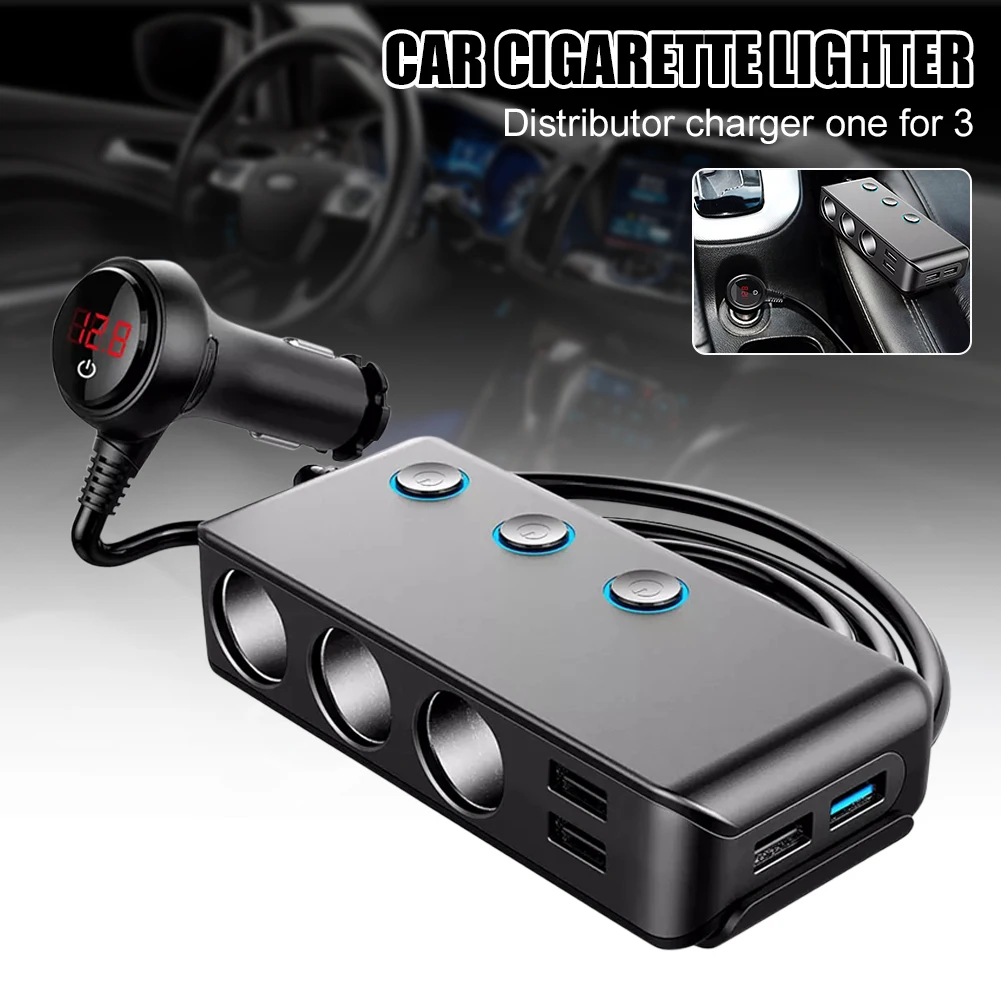 120W Car Charger 12/24V Car Lighter Splitter Dual USB Fast Charger Adapter with Voltmeter ON/OFF Switch for GPS Mobile Phone
120W Car Charger 12/24V Car Lighter Splitter Dual USB Fast Charger Adapter with Voltmeter ON/OFF Switch for GPS Mobile Phone
