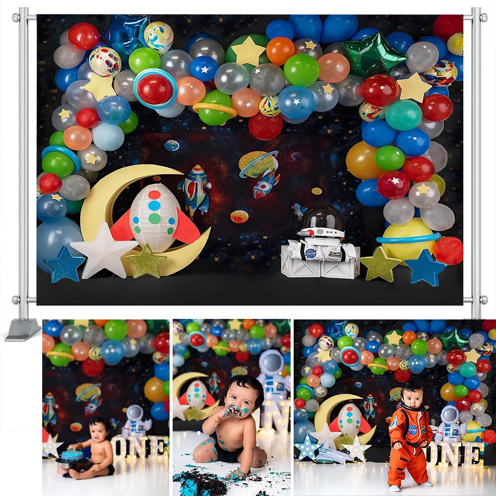 Kids Birthday Backdrop Balloons Spacecraft Star Moon Birthday Party Decoration Photography Background for Photo Studio Photocall
Kids Birthday Backdrop Balloons Spacecraft Star Moon Birthday Party Decoration Photography Background for Photo Studio Photocall