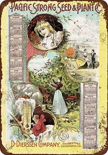 1898 Pacific Strong Seed & Plant Calendar Vintage Look Reproduction Metal Tin Sign 7X10 Inches Wall Decoration Tin Sign
1898 Pacific Strong Seed & Plant Calendar Vintage Look Reproduction Metal Tin Sign 7X10 Inches Wall Decoration Tin Sign