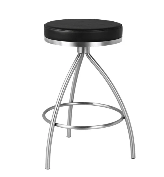 

Красота промышленный металлический каркас барные стулья 100% натуральный хром мягкое сиденье в черно-белую дома ресторана барный стул