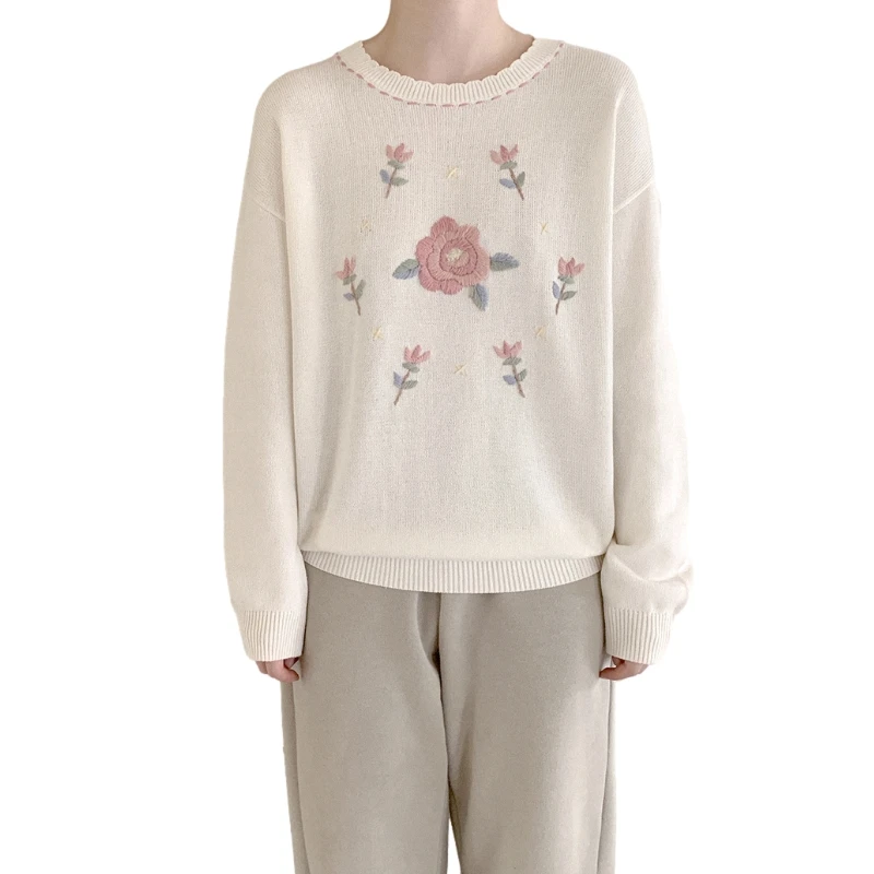 Vintage Floral Embroidery Sweaters Women Pull Korean Fashion Style Cute Knitted Tops Ladies Retro Long Sleeve Female Jumpers
Vintage Floral Embroidery Sweaters Women Pull Korean Fashion Style Cute Knitted Tops Ladies Retro Long Sleeve Female Jumpers