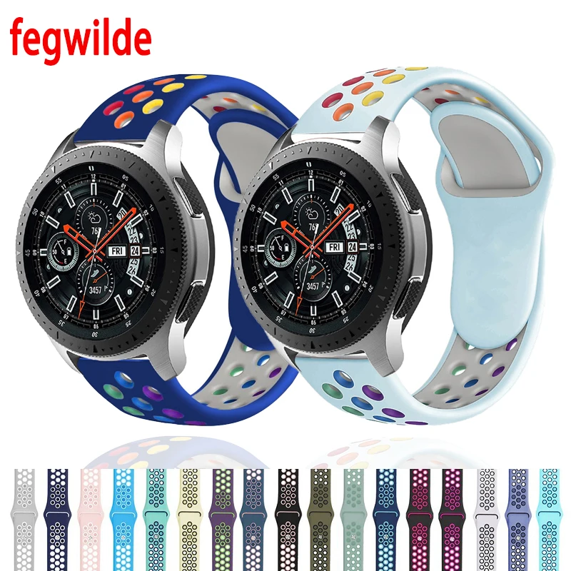 

20mm/22mm watch band for Samsung Galaxy watch 3/46mm/42mm/Active 2/Gear S3 Frontier Silicone bracelet Huawei GT/GT2/2e/Pro strap