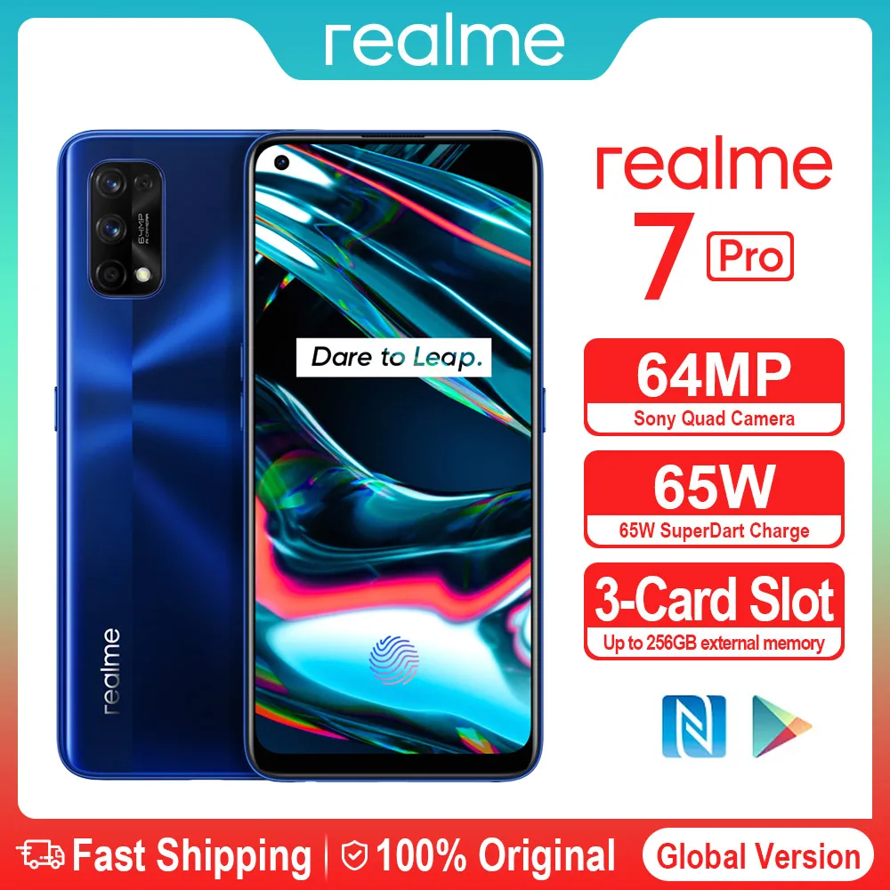 

Смартфон realme 7 Pro NFC, 64 мп, 8 + 128 ГБ, Snapgragon, 720G, 65 Вт, быстрая зарядка, 4500 мА · ч