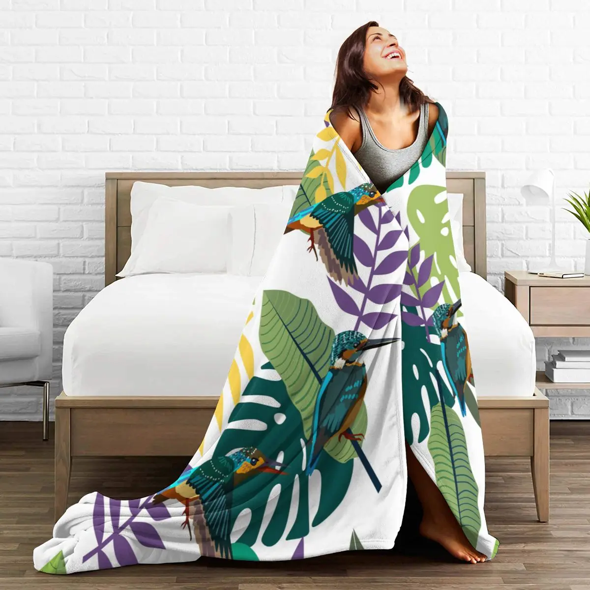 Soft Warm Flannel Blanket Tropical Trees Leaves Humming Birds Travel Portable Winter Throw Thin Bed Sofa Blanket
Soft Warm Flannel Blanket Tropical Trees Leaves Humming Birds Travel Portable Winter Throw Thin Bed Sofa Blanket