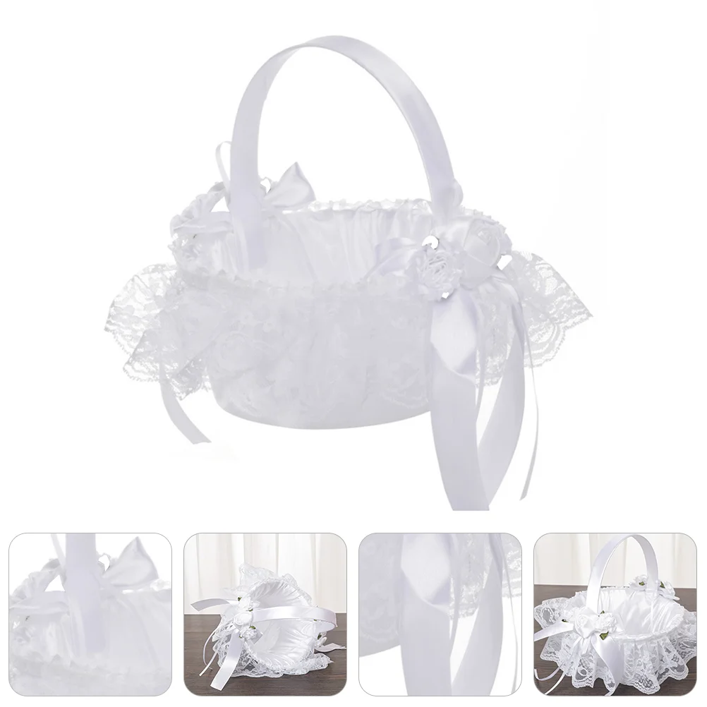 1Pc Lace Wedding Basket Portable Lace Design Flower Container Multi-purpose Basket
1Pc Lace Wedding Basket Portable Lace Design Flower Container Multi-purpose Basket