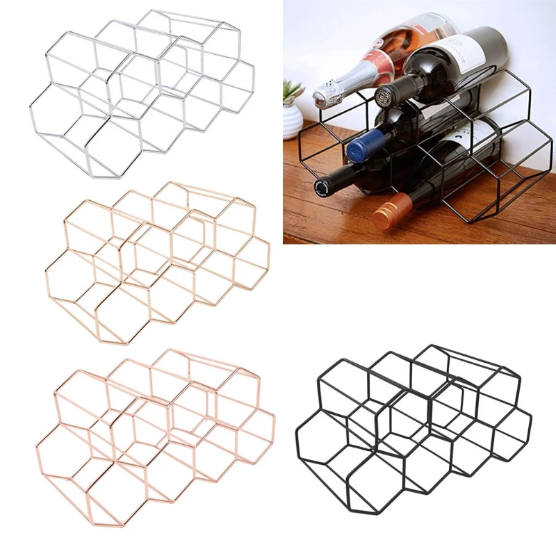 Metal Honeycomb Wine Rack Wine Holder Storage Beehive Tabletop Wine Bottle Hexagon 9 Bottle Wine Rack Display range bouteille
Metal Honeycomb Wine Rack Wine Holder Storage Beehive Tabletop Wine Bottle Hexagon 9 Bottle Wine Rack Display range bouteille