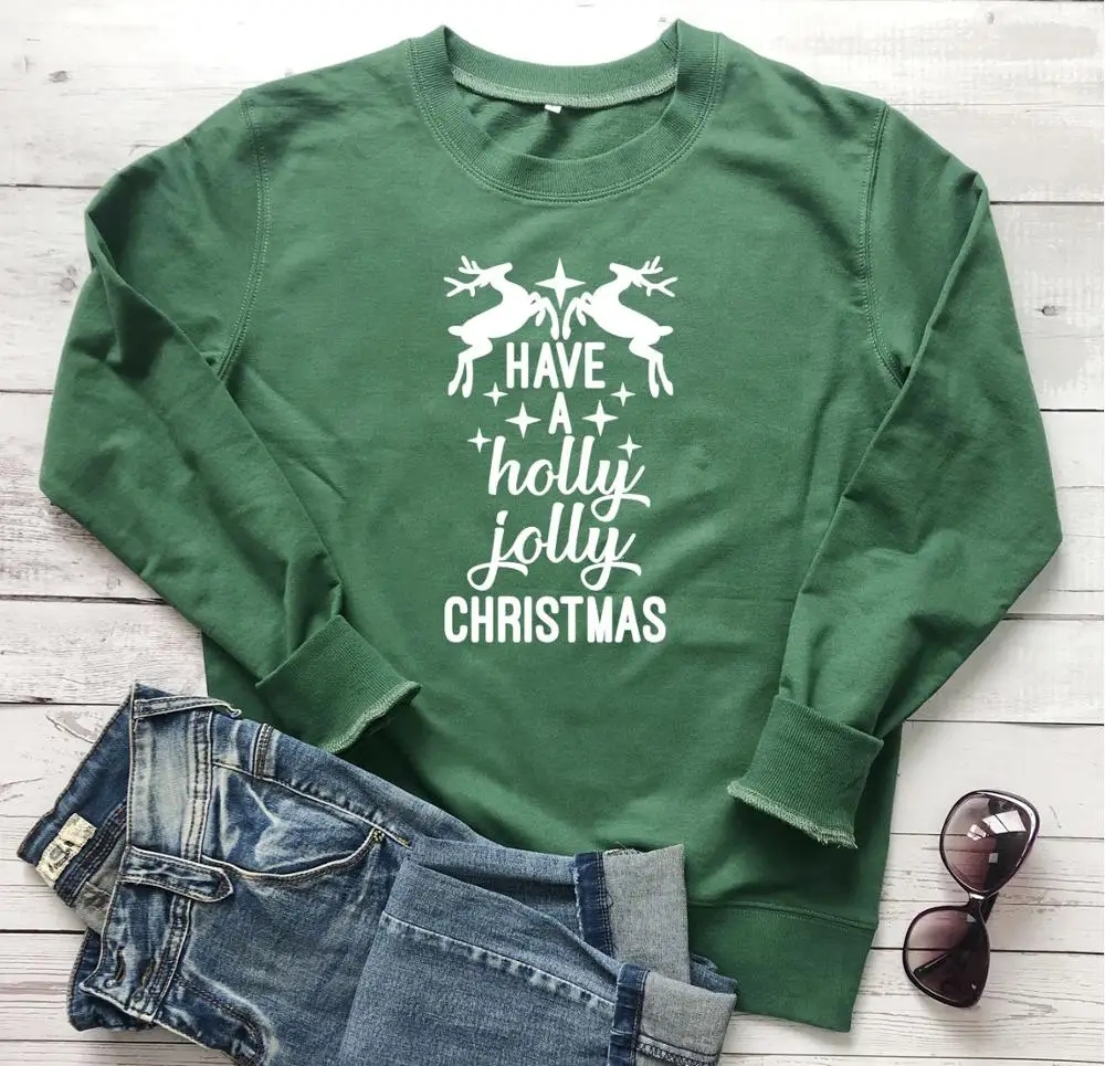 Have A Holly Jolly Christmas sweatshirt women fashion Christian Bible quote slogan funny unisex pure cotton sweatshirts cute top 
Have A Holly Jolly Christmas sweatshirt women fashion Christian Bible quote slogan funny unisex pure cotton sweatshirts cute top