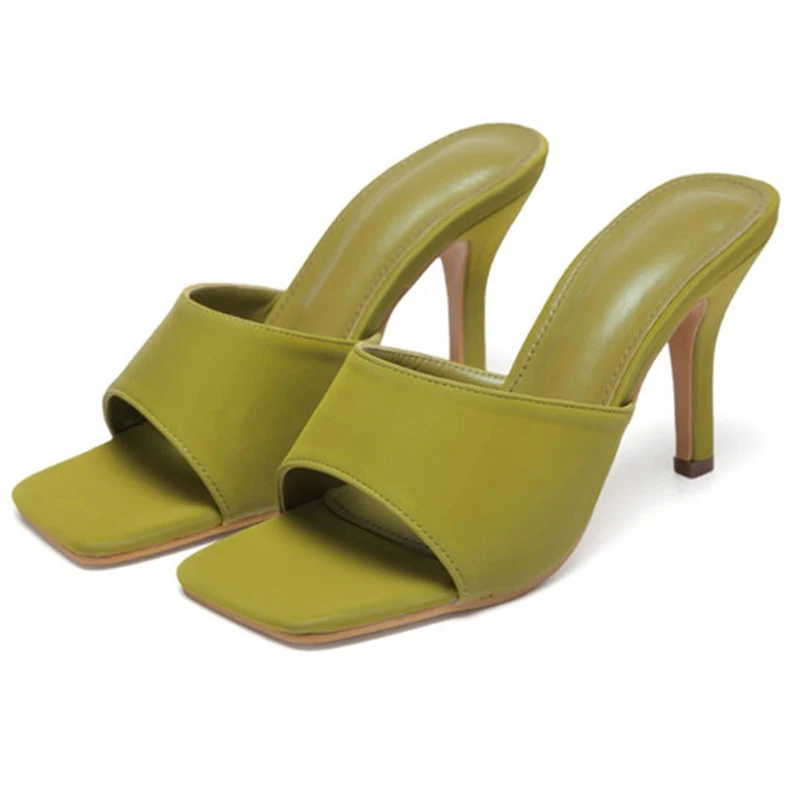 2022 Luxury Brand Slides Mules Women 10cm High Heels Fetish Summer Sandals Slippers Party Wedding Bridal Stripper Shoes | Обувь