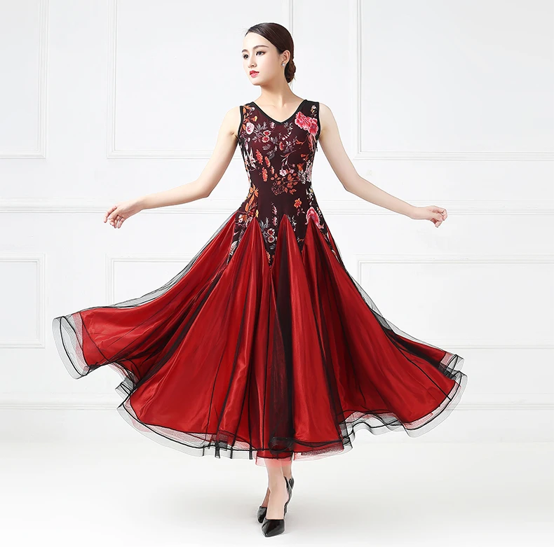 Red ballroom dance modern dance dress 2019 new Tango Summer Dance Dress modern sleeveless long skirt female
Red ballroom dance modern dance dress 2019 new Tango Summer Dance Dress modern sleeveless long skirt female