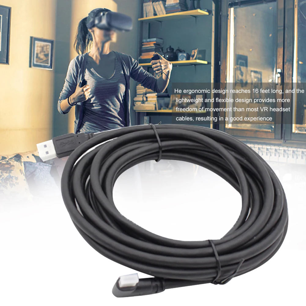5M Link Cable Black PVC Connecting Portable High Speed VR Headset USB Type C Streaming Home Fast Charging For Oculus Quest 2
5M Link Cable Black PVC Connecting Portable High Speed VR Headset USB Type C Streaming Home Fast Charging For Oculus Quest 2