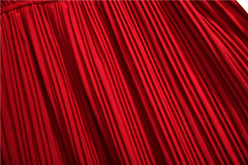 Spring Women Dress New Elegant Fashion Office Pleated Chiffon Dress Casual Elastic Waist Slim Midi-calf Dresses Party Vestidos 
Spring Women Dress New Elegant Fashion Office Pleated Chiffon Dress Casual Elastic Waist Slim Midi-calf Dresses Party Vestidos