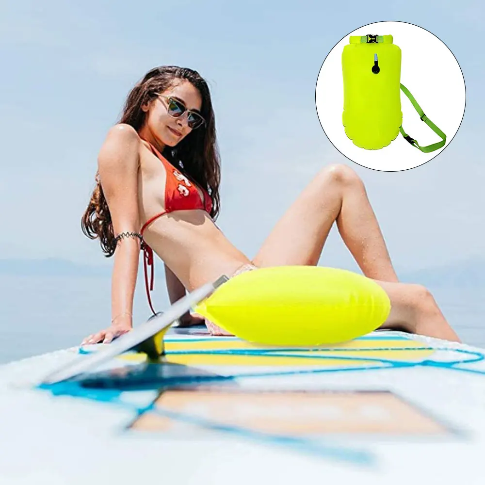 

25L Swimming Bag Inflatable Swimming Buoy Life Bag Tow Floating Signal Air Bag Inflate Ring Dry Bag Swimming Diving Safety