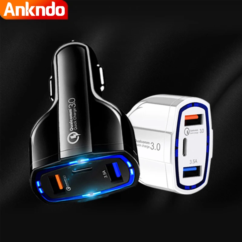 ANKNDO 3 Port Car Charger Usb C Qc3.0 Fast Phone Charge In Car Adapter 32W Quick Charging for Smartphone Type C Output Adapters
ANKNDO 3 Port Car Charger Usb C Qc3.0 Fast Phone Charge In Car Adapter 32W Quick Charging for Smartphone Type C Output Adapters