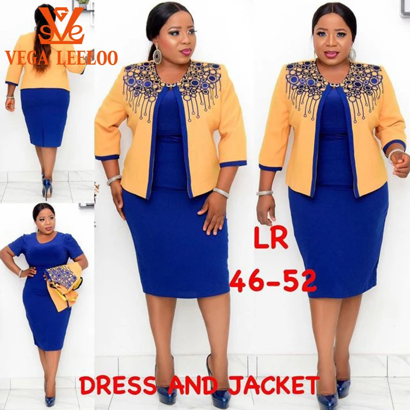 4XL 5XL Africa Plus Size Women's Dress 2 Piece Sets Spring Autumn New Round Neck 3/4 Sleeve Pleated Dress Large Size Clothes
4XL 5XL Africa Plus Size Women's Dress 2 Piece Sets Spring Autumn New Round Neck 3/4 Sleeve Pleated Dress Large Size Clothes