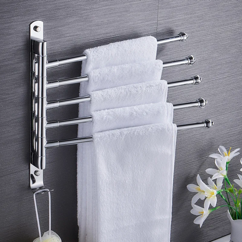 Bathroom Swivel Towel Bar 4-Arm Stainless Steel Swing Hanger Towel Rack with Hook Space Saving Wall Mount Rotating Towel Rail
Bathroom Swivel Towel Bar 4-Arm Stainless Steel Swing Hanger Towel Rack with Hook Space Saving Wall Mount Rotating Towel Rail