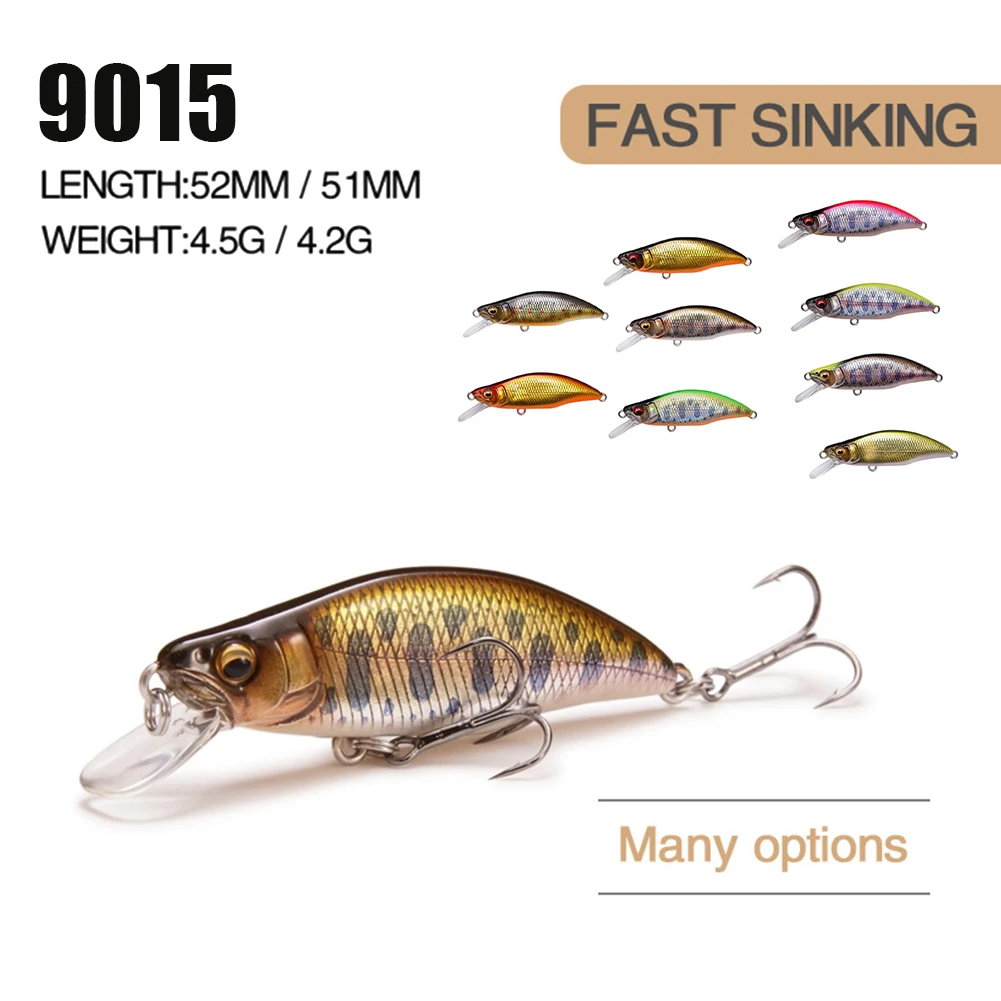 Japan Design 51/52mm 4.2g Sinking Minnow Fishing Lure High Quality Hard Crankbait Stream Fishing Lure for Perch Pike Trout Bass 
Japan Design 51/52mm 4.2g Sinking Minnow Fishing Lure High Quality Hard Crankbait Stream Fishing Lure for Perch Pike Trout Bass