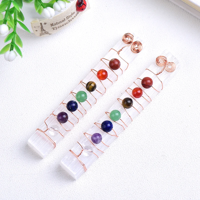Natural Stones Selenite Stick Wand Seven Chakra Yoga Meditation Spiritual Reiki Beads Wire Wrapped Healing Stone Collection Gift
Natural Stones Selenite Stick Wand Seven Chakra Yoga Meditation Spiritual Reiki Beads Wire Wrapped Healing Stone Collection Gift