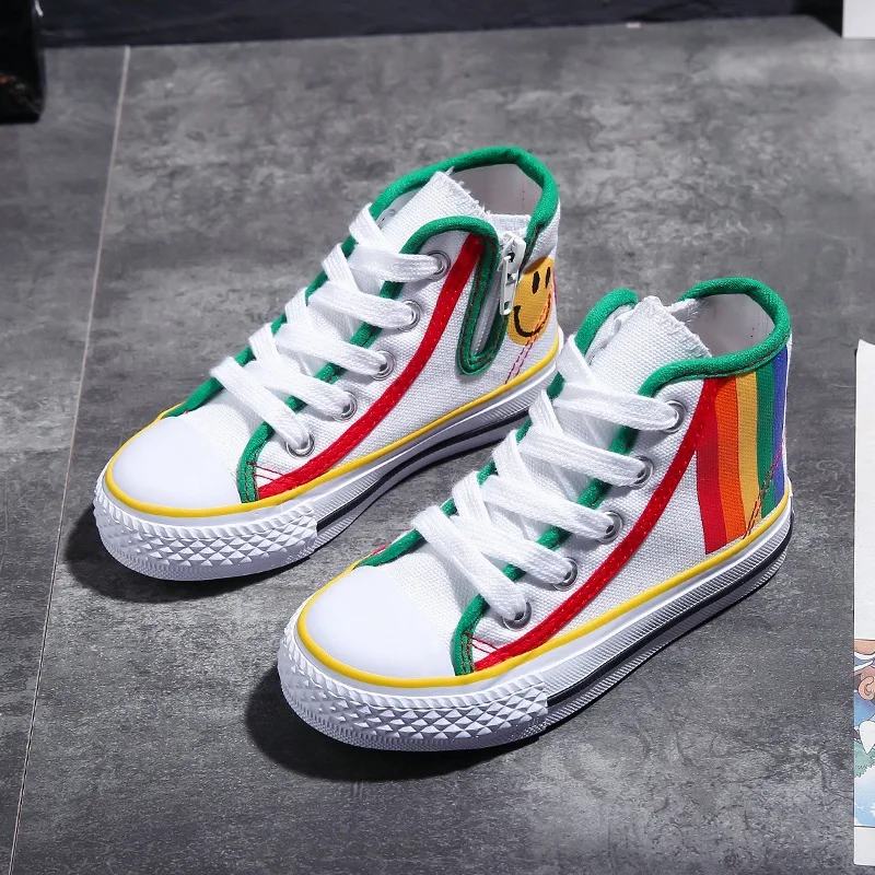 2021 New Fashion Rainbow Kids Casual Shoes For Girls High Shoes Spring Breathable Children Canvas Shoes Boys Girls Sneakers
2021 New Fashion Rainbow Kids Casual Shoes For Girls High Shoes Spring Breathable Children Canvas Shoes Boys Girls Sneakers