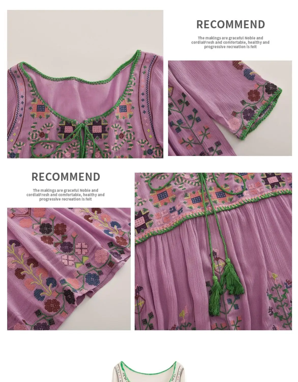 2021 New Embroidered Bohemian Cotton Dress Loose Pattern Casual Large Flower White Purple Color Bump Lady
2021 New Embroidered Bohemian Cotton Dress Loose Pattern Casual Large Flower White Purple Color Bump Lady