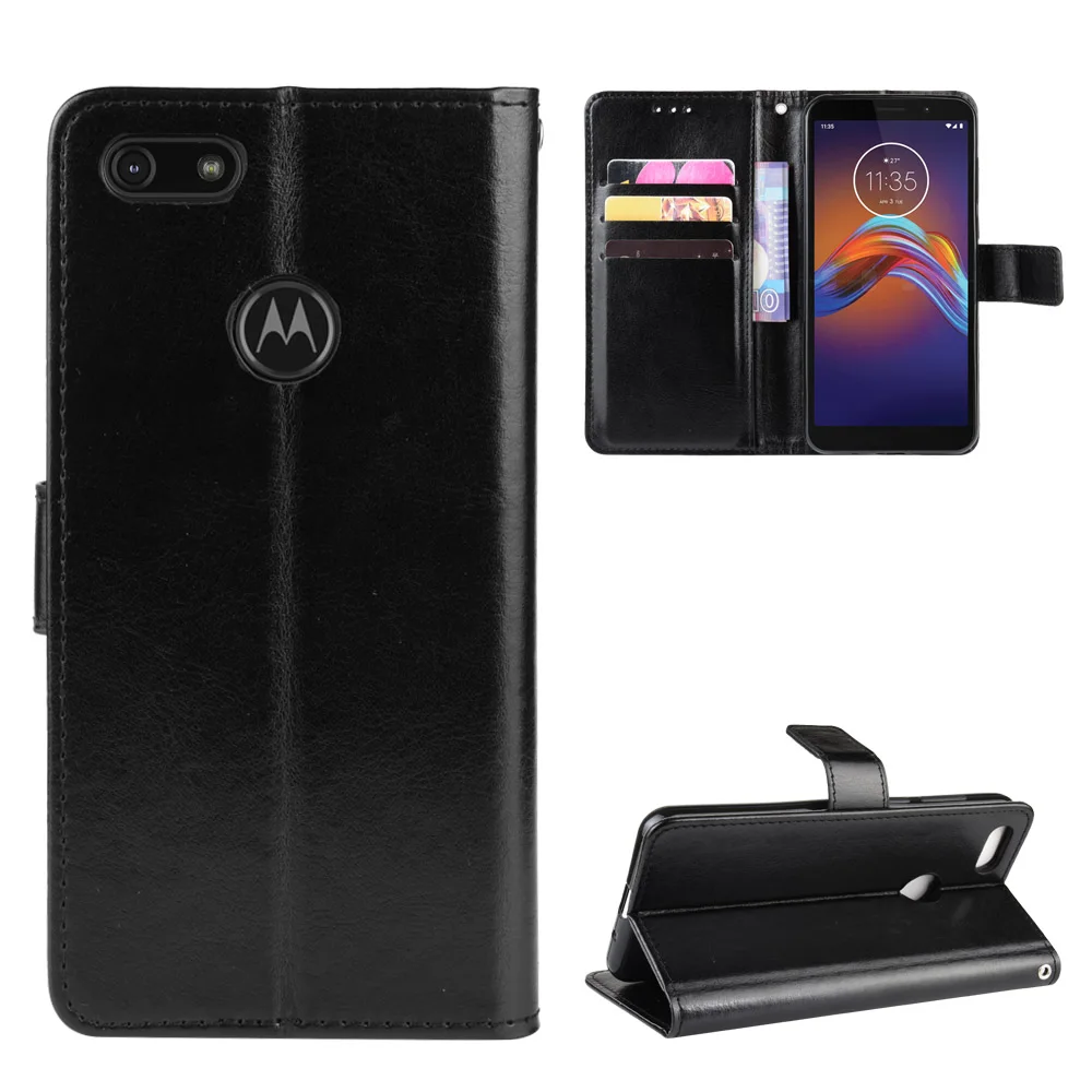 

PU Leather wallet case with Kickstand & Credit Slots For Moto E6 Play