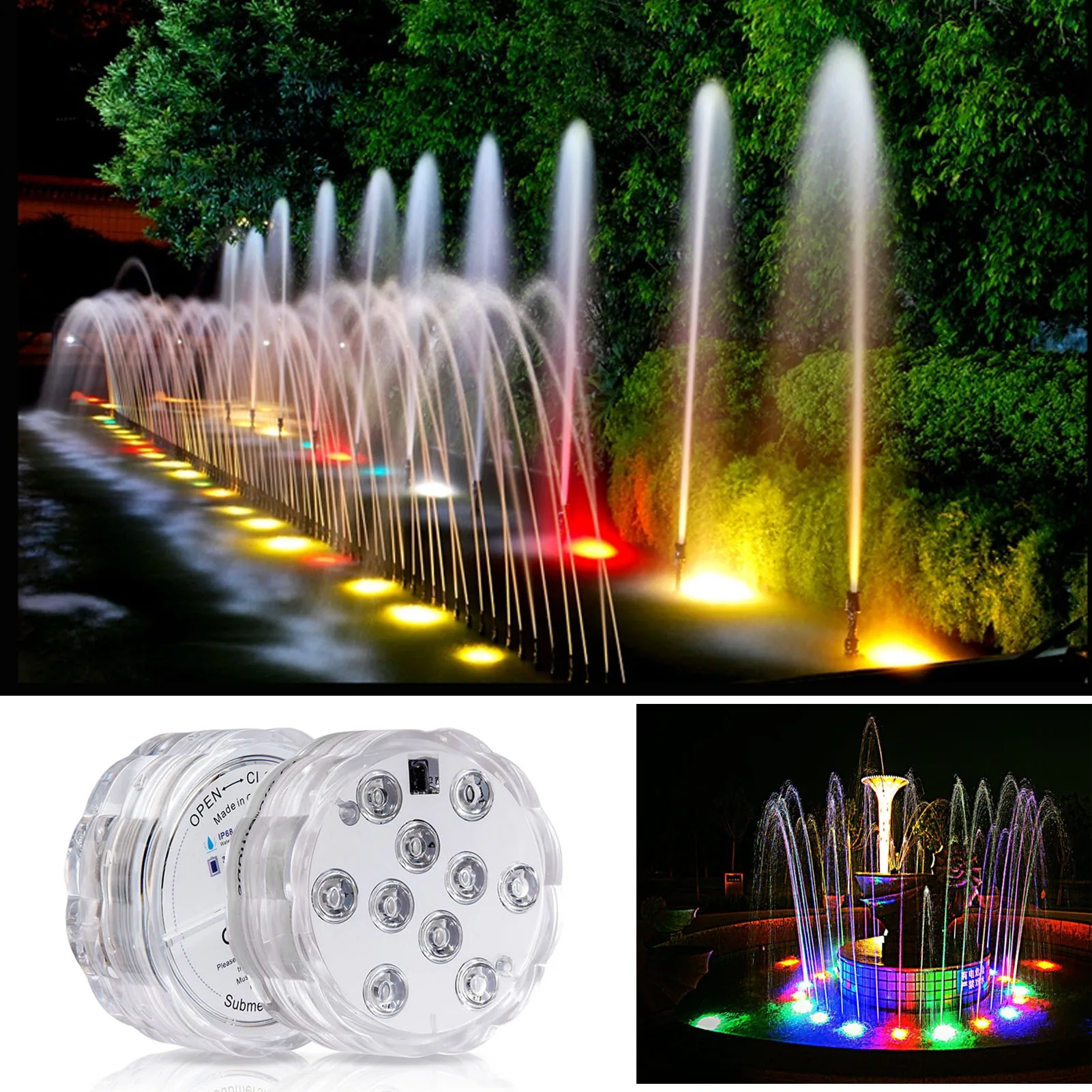 Diving LEDs Lights with RF Remote IP68 Waterproof Underwater Light 10LEDs 16 Color Changing Pond Lights for Aquarium Fountain
Diving LEDs Lights with RF Remote IP68 Waterproof Underwater Light 10LEDs 16 Color Changing Pond Lights for Aquarium Fountain